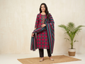 Aavya Magenta Cotton Suit Set